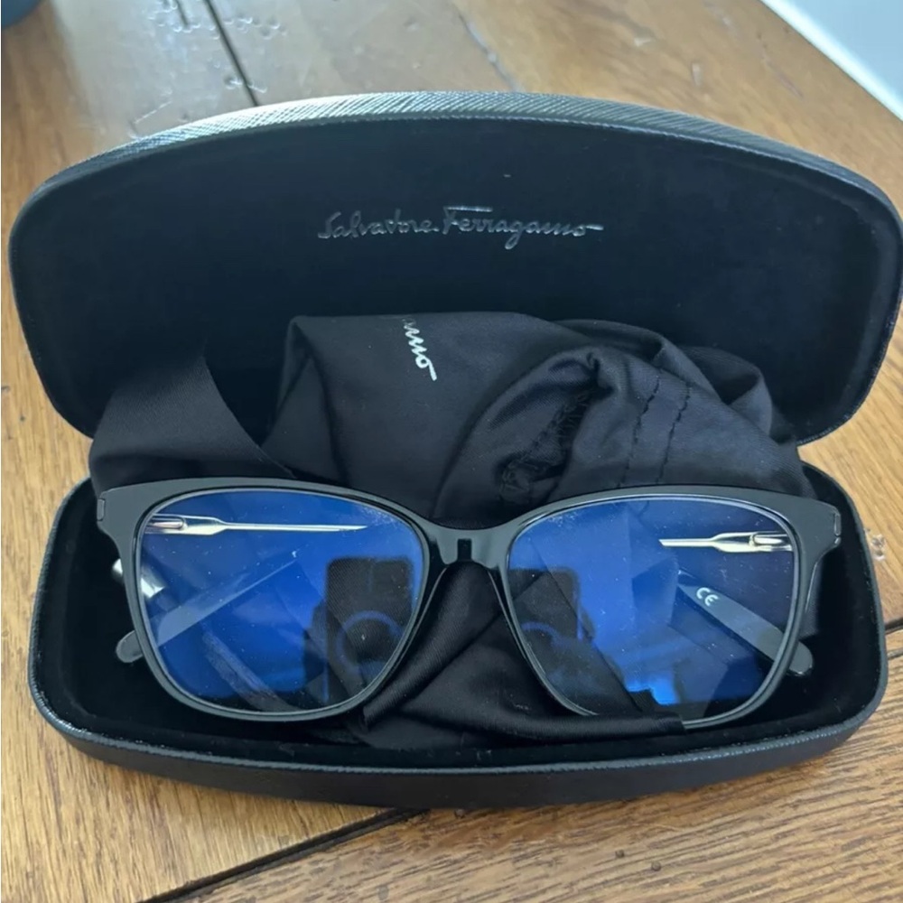 Salvatore Ferragamo SF2851 Black 001 Eyeglasses 54-14 with Blue Light lenses